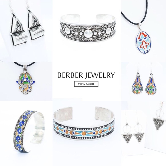 Berber Symbol .999 Silver Pendant and Earring Set - Picture 4 of 4